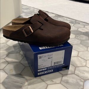 Birkenstock Boston Clog Habana Leather Brown Size 38 Size 7